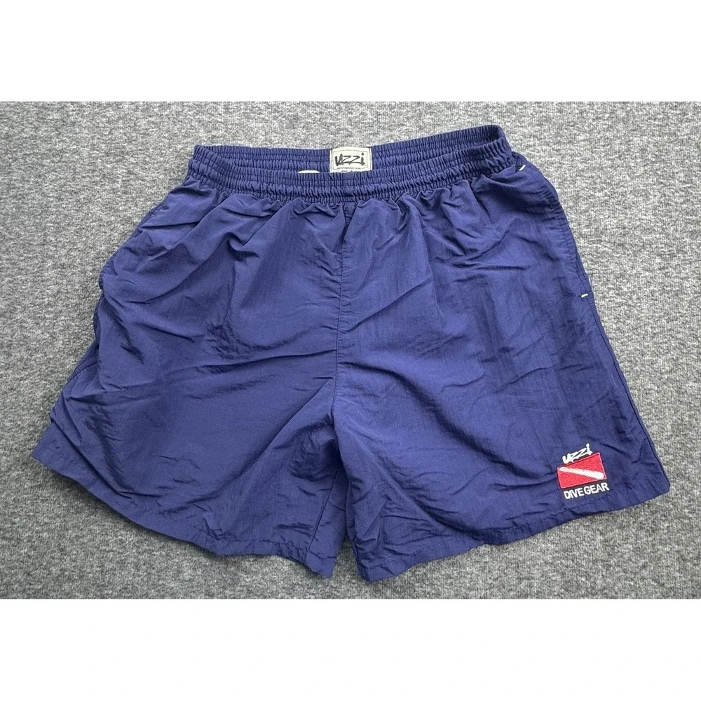 VTG 90s UZZI Amphibious Dive Gear Swim Trunks L Nylon Lifeguard Shorts USA